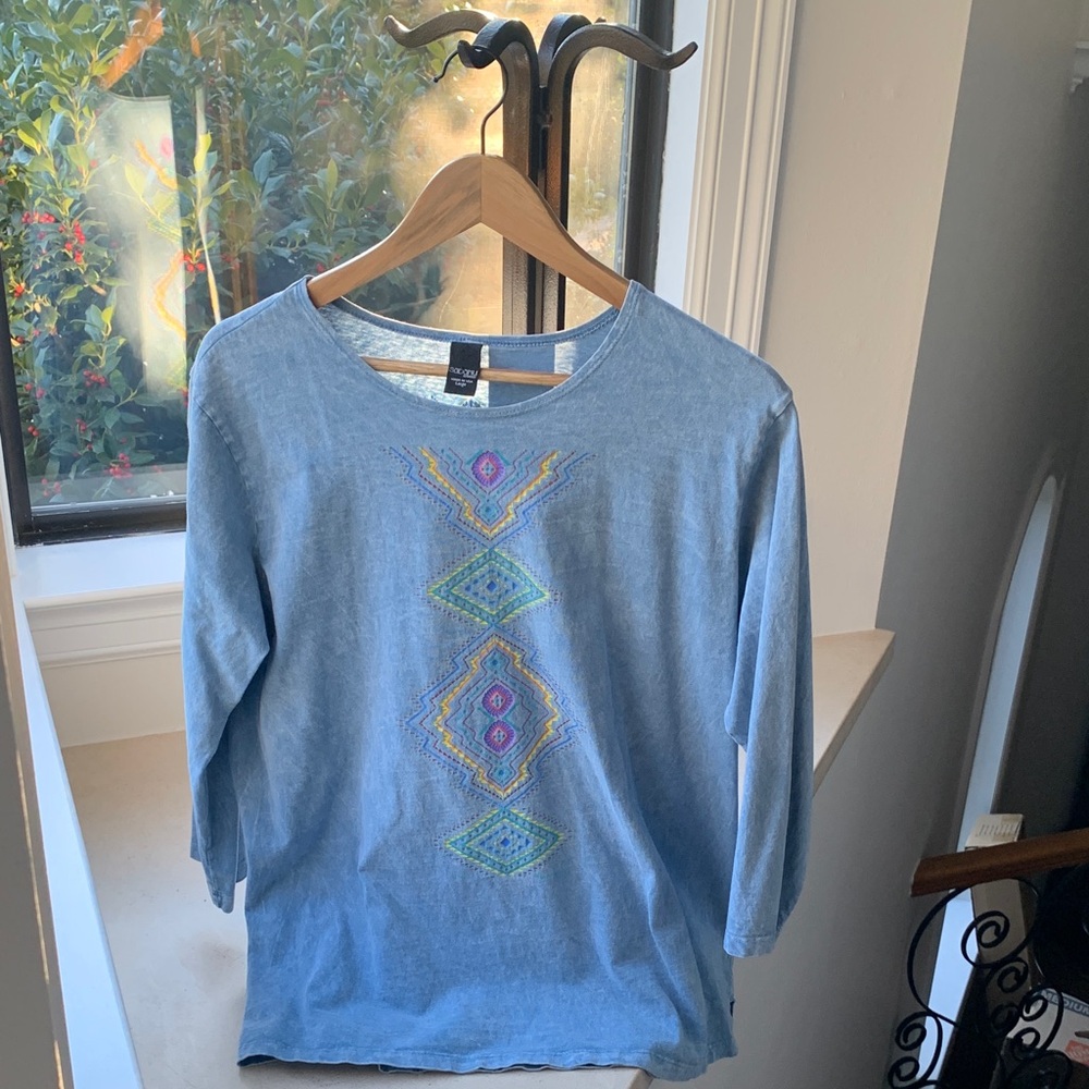 Saba Light Blue Denim Top